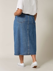 Evans Button Through Denim Skirt - Image 4 of 5