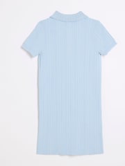 River Island Blue Girls Diamante Collar Polo Dress - Image 2 of 4