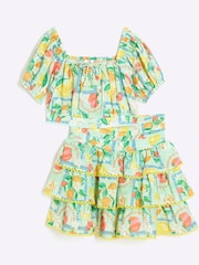 Зеленый - River Island Girls Bandana Rara Skirt Set - Изображение 1 из 5