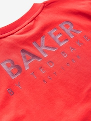 Красный - Свободная футболка из 100% хлопка с принтом на спине Baker by Ted Baker - Изображение 10 из 10