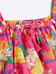 River Island Pink/Yellow Girls Bandana Rara Skirt Set - Image 3 of 4