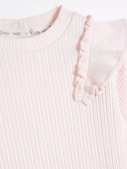 River Island Pink Baby Girls Frill Rib Top Set - Image 4 of 6