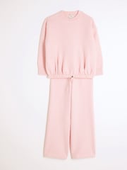 River Island Pink Girls Bubble Hem Wide Leg Trousers Set - Image 3 of 5
