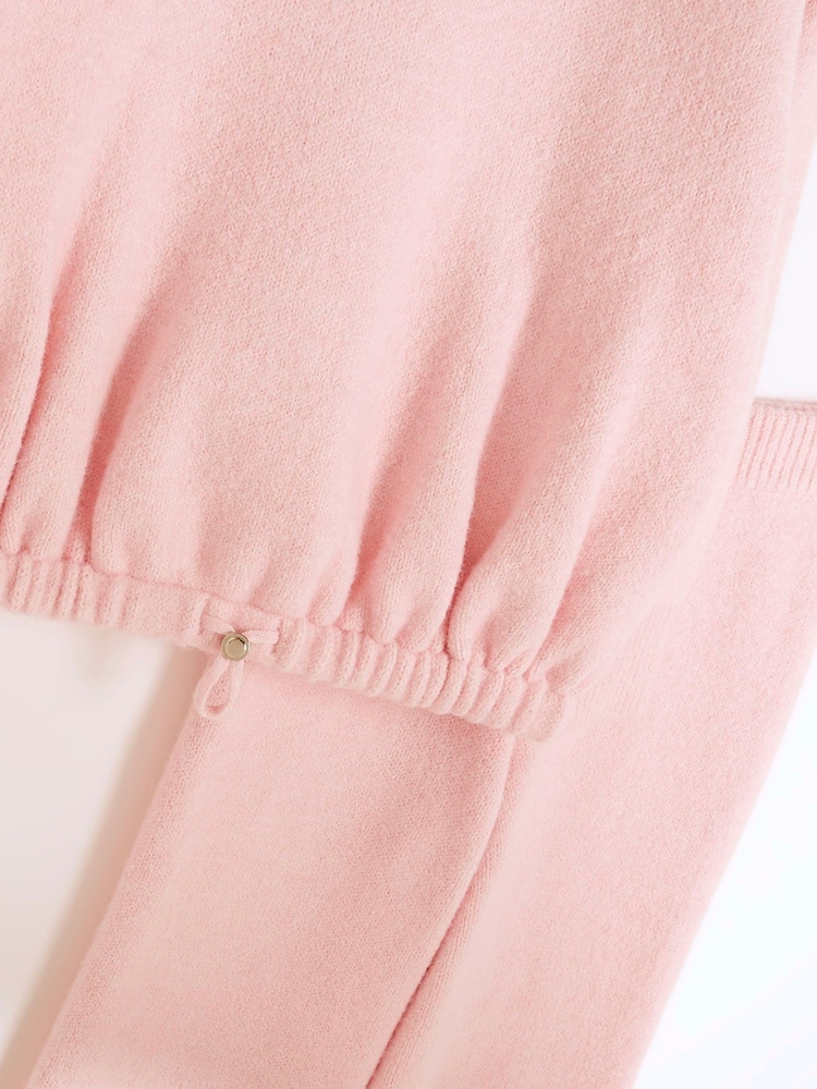 River Island Pink Girls Bubble Hem Wide Leg Trousers Set - Image 4 of 5