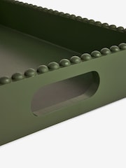 Green Wood Decorative Bobble Detail Tray - Image 5 of 5