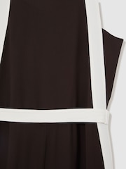 Reiss Chocolate/Cream Salma Colour-Block Wide-Leg Jumpsuit - Image 6 of 6