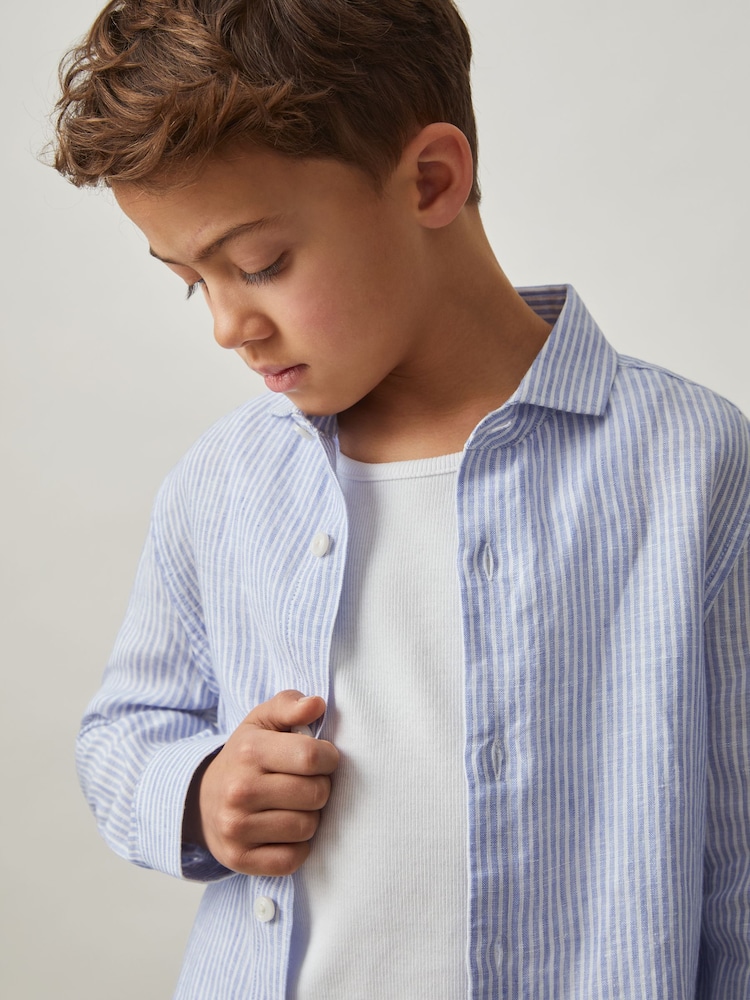 Reiss Ruban 100% Linen Long Sleeve Shirt - Imagen 1 de 4