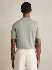 Reiss Soft Sage Laurent Flower Embroidered Knit Shirt - Image 5 of 7