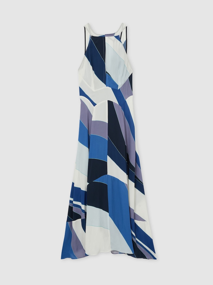 Reiss Imogen Stripe Print V-Back Midi Dress - Bild 2 von 6 Reiss Imogen Stripe Print V-Back Midi Dress - Bild 2 von 6