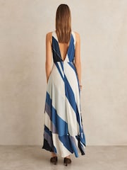 Платье миди с V-образным вырезом на спине Reiss Imogen в полоску - Image 5 of 6