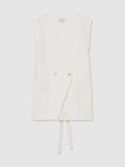 Reiss Ivory Whitney Linen Button-Front Waistcoat - Image 2 of 7