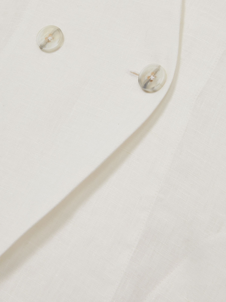 Reiss Ivory Whitney Linen Button-Front Waistcoat - Image 7 of 7