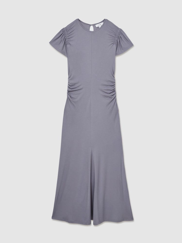 Платье из модального микса Reiss Helia из джерси с оборками - Изображение 2 из 6