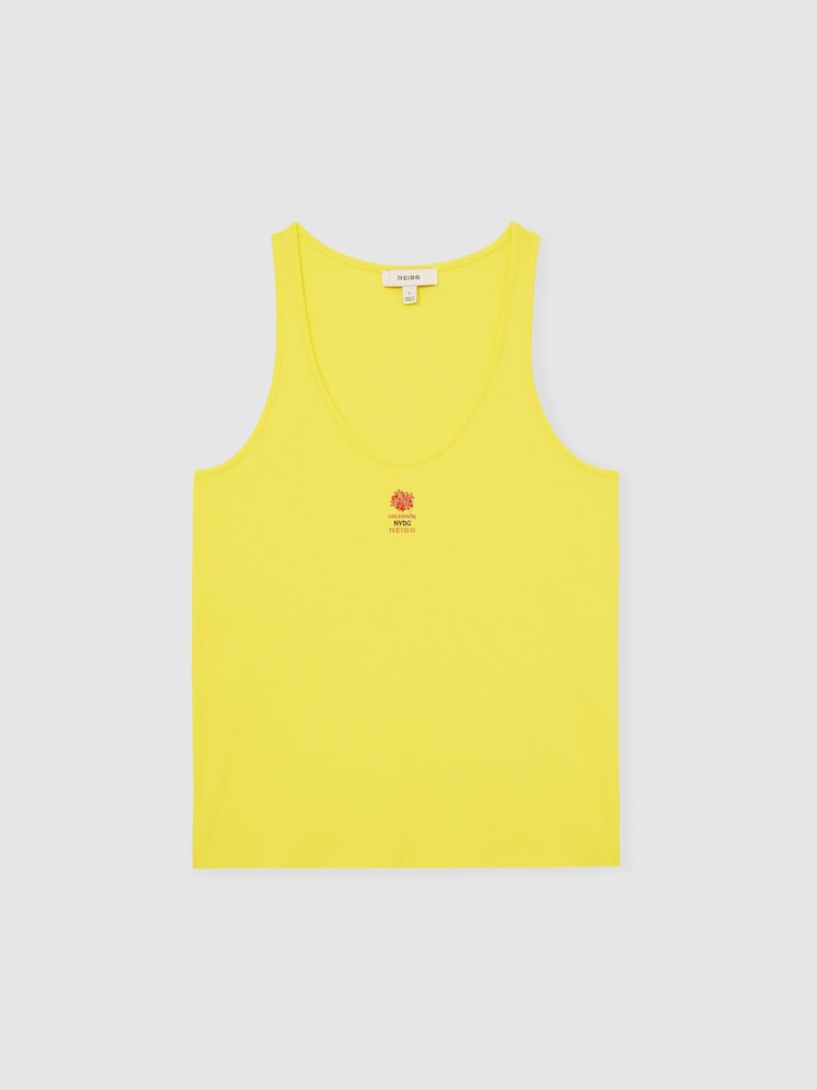 Reiss Yellow Teigan Reiss | NYBG Floral Emblem Vest - Image 2 of 5