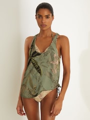 Reiss Khaki Emery Reiss | NYBG Floral Scoop-Neck Vest - Image 3 of 7
