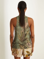 Reiss Khaki Emery Reiss | NYBG Floral Scoop-Neck Vest - Image 6 of 7