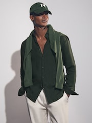 Dark Hunting Green - Льняная рубашка на пуговицах Reiss Ruban - Изображение 1 из 7