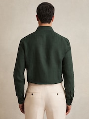 Dark Hunting Green - Льняная рубашка на пуговицах Reiss Ruban - Изображение 6 из 7
