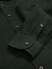 Dark Hunting Green - Льняная рубашка на пуговицах Reiss Ruban - Изображение 7 из 7