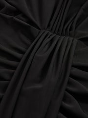Reiss Black Daniella Sheer Ruched Maxi Dress - Image 6 of 6