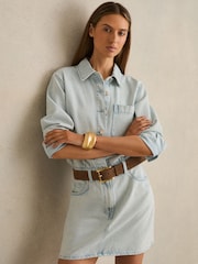 Reiss Vienna Denim Mini Dress - Imagen 1 de 6