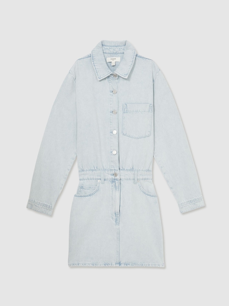 Reiss Vienna Denim Mini Dress - Imagen 2 de 6