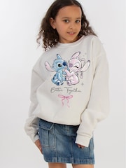 Brands In White Disney Lilo & Stitch And Angel Better Together Sweatshirt - Image 2 of 4
