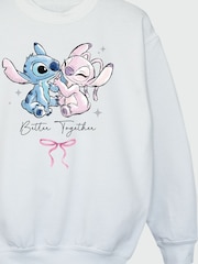 Brands In White Disney Lilo & Stitch And Angel Better Together Sweatshirt - Image 4 of 4