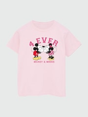 Brands In Pink Girls 100% Cotton Disney Minnie And Mickey 4 Ever T-Shirt - Image 3 of 4