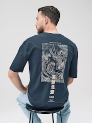 Black Hokusai Relaxed Fit Artist License T-Shirt - Image 1 of 4