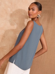 Love & Roses Blue Sequin V-Neck Vest - Image 4 of 4
