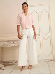 Love & Roses Blush Pink 3D Spot 3/4 Sleeve Shirt - Image 3 of 4