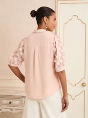 Love & Roses Blush Pink 3D Spot 3/4 Sleeve Shirt - Image 4 of 4