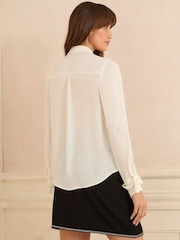 Love & Roses White Ecru Embellished Long Sleeve Shirt - Image 4 of 4