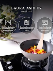 Laura Ashley Dark Dove Grey 30cm Wok Deep Frying Pan - Image 4 of 5