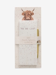 Cream Hamish the Highland Cow List Pad and Pen - Image 1 of 1