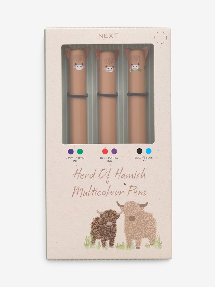Set of 3 Brown Hamish the Highland Cow Pens - Image 4 of 4