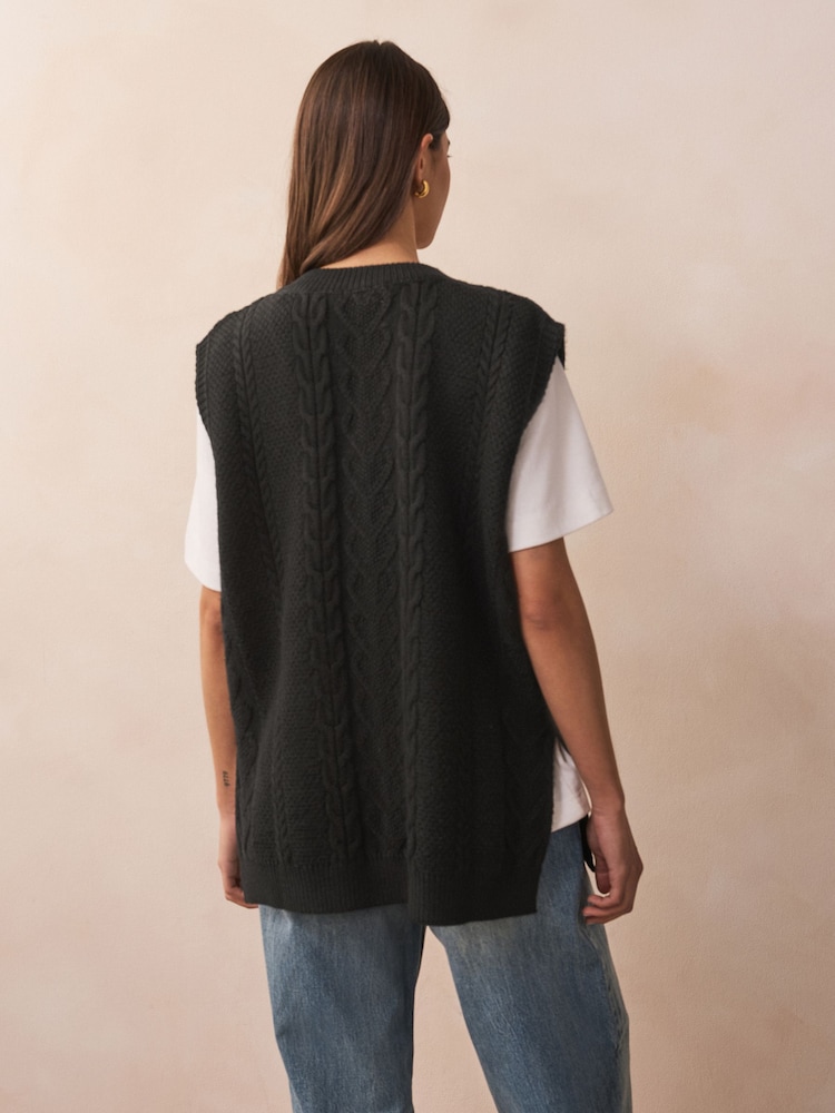 Black Cable Knit Tank - Image 2 of 7