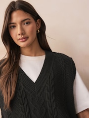 Black Cable Knit Tank - Image 4 of 7