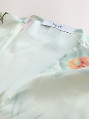 Sage Floral Short Kimono Cover-Up - Image 7 of 7