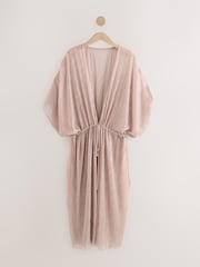 Pale Pink Plisse Tie Waist Maxi Cover-Up - Image 5 of 7