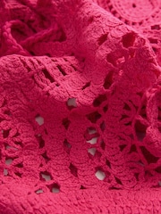 Rosa - 100% Cotton Cropped Crochet Tabbard Cover-Up - Imagem 2 de 3