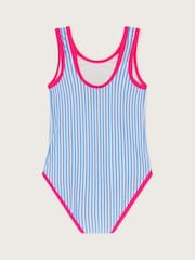Monsoon Blue Unicorn Stripe Print Swimsuit - Image 2 of 3