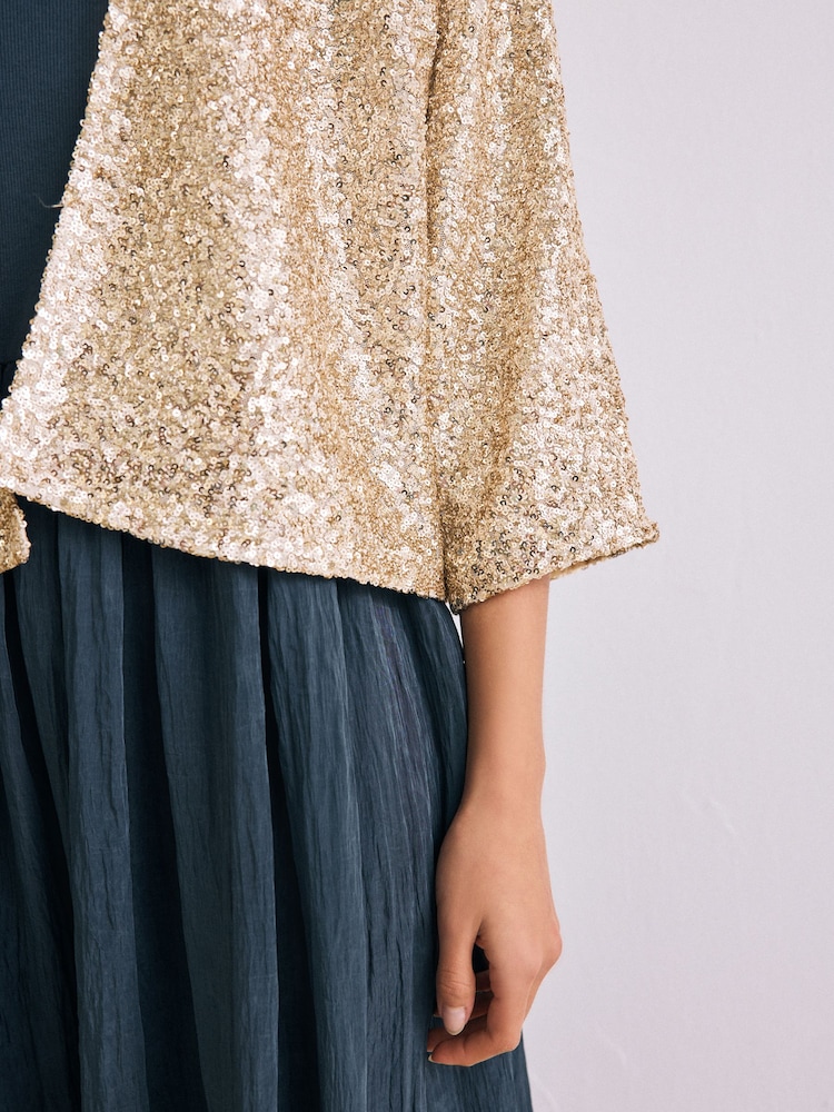 Gold Sequin Jacket - Image 5 of 8