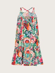 Vestido con vuelo y estampado floral tropical de Monsoon - Imagen 3 de 4