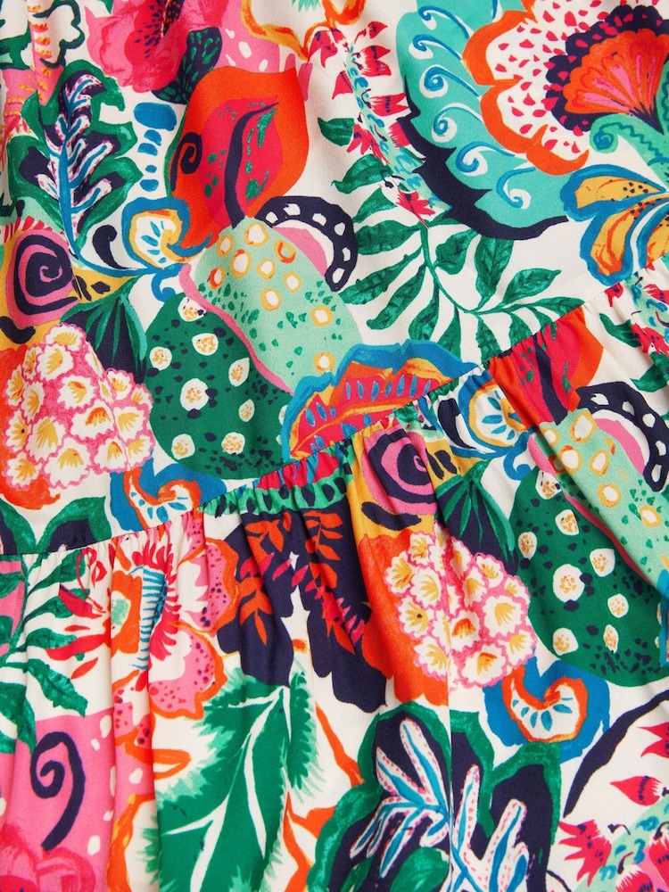 Vestido con vuelo y estampado floral tropical de Monsoon - Imagen 4 de 4