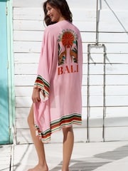 Bali Placement Longline Kimono Cover-Up - Image 1 of 3