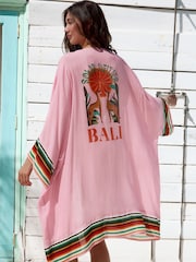 Bali Placement Longline Kimono Cover-Up - Image 2 of 3