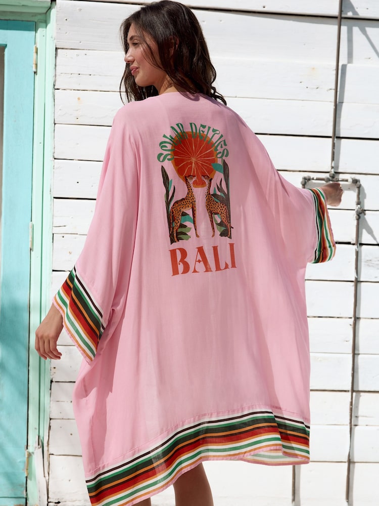 Bali Placement Longline Kimono Cover-Up - Image 2 of 3