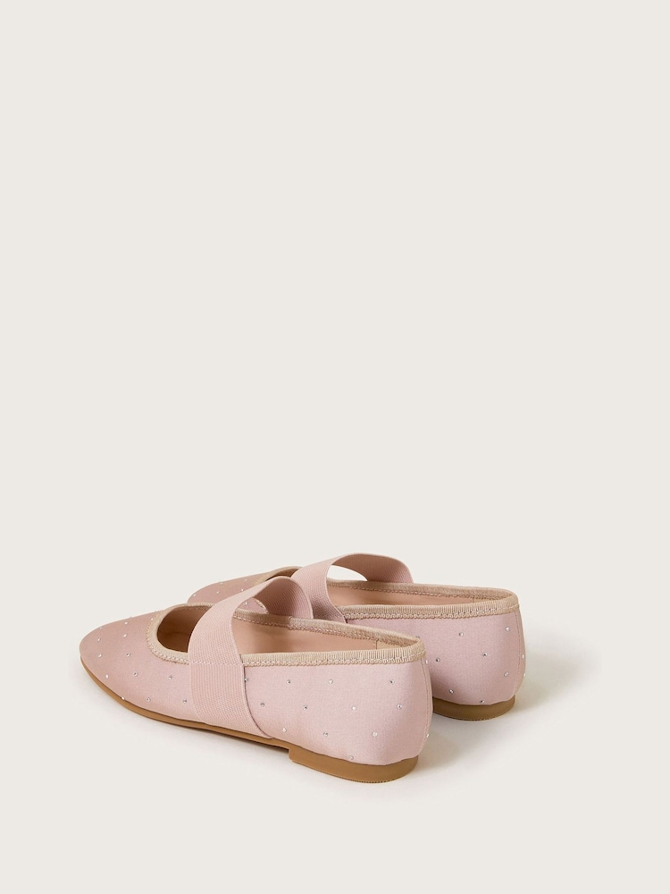 Monsoon Diamante Elastic Ballet Flats - Image 2 of 3